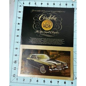 Vintage Rare 1974 Cordoba Original Magazine Print Ad